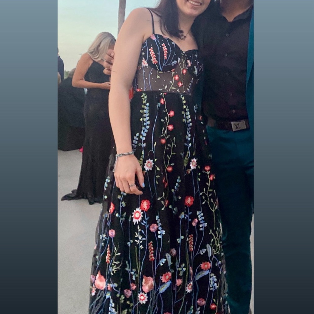 Black Floral Prom Dress